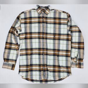 Twenty X Western Plaid Button Down Shirt Men’s XL Long Sleeve Brown Green Blue